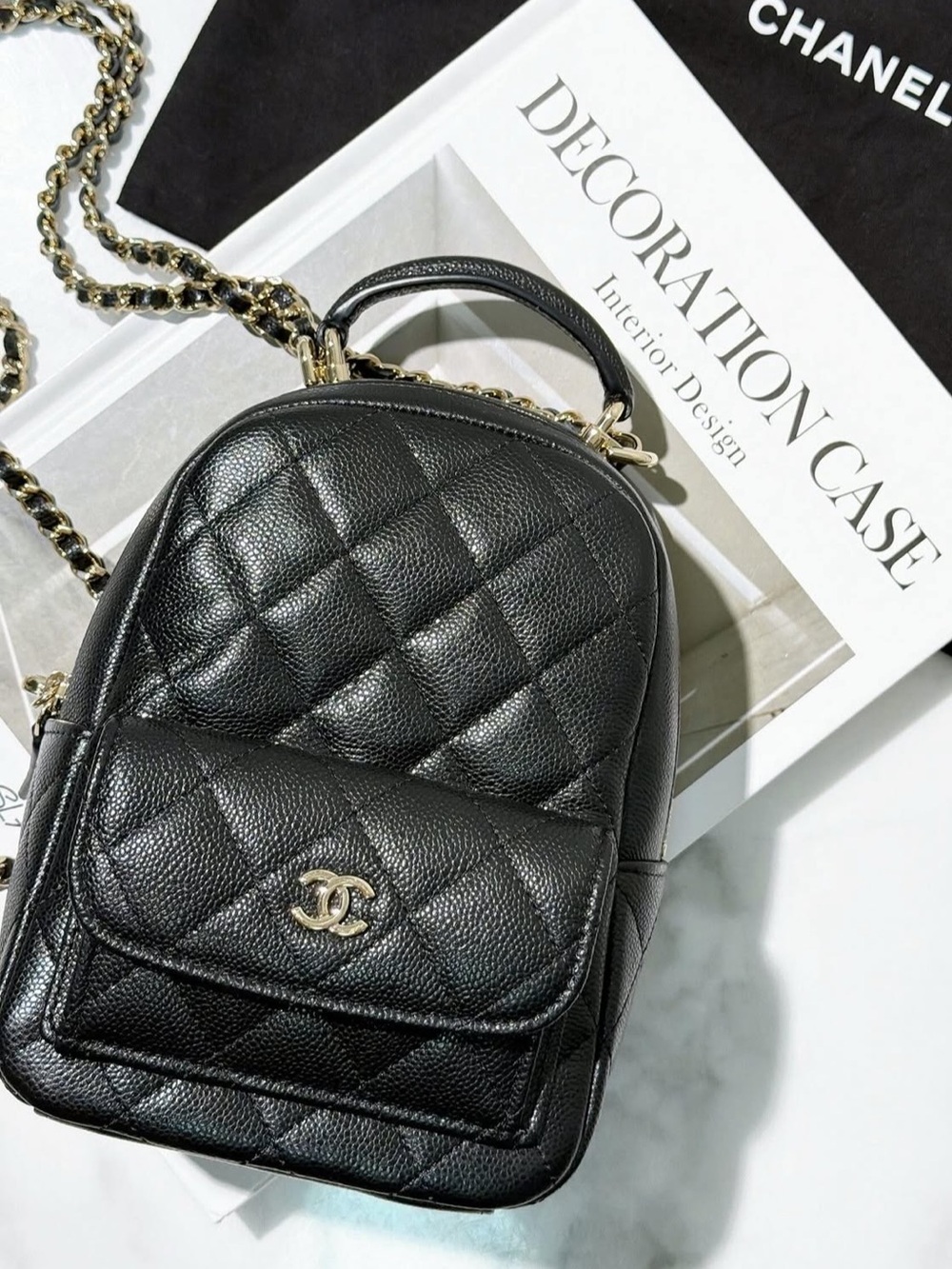 New CC GWP Quilted mini backpack Chain Bag Black Quilted New Novelty